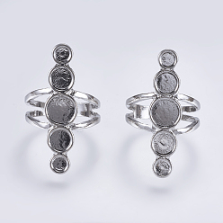 Platinum Alloy Pad Ring Settings, Platinum, Tray: 4mm and 6mm and 8mm, Size 9, 19mm