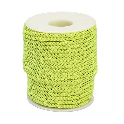 Зелено-Желтый Нейлоновые нити, Миланские шнуры / витые шнуры, зеленый желтый, 3 мм, около 21.87 ярдов (20 м) / рулон