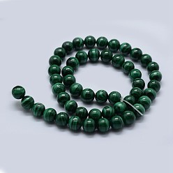 Malachite Natural Malachite Beads Strands, Grade A, Round, 5mm, Hole: 0.7mm, about 80pcs/strand, 15.5 inch(39.5cm)