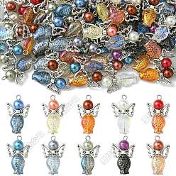 (52) Непрозрачная лаванда 30 шт 10 цвета рыбка ангел искусственный жемчуг акриловые и стеклянные подвески, с железной петлей, разноцветные, 30 мм, отверстие : 2.3 мм, 3 шт / цвет