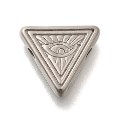 Нержавеющая Сталь Цвет Антикоррозийные 304 шарики из нержавеющей стали, треугольник с глазом, цвет нержавеющей стали, 12x14x4 мм, отверстие : 2 мм