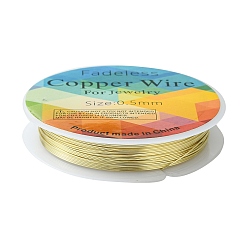 Light Gold Медная проволока, долговечный, золотой свет, 24 датчик, 0.5 мм, около 26.24 футов (8 м) / рулон