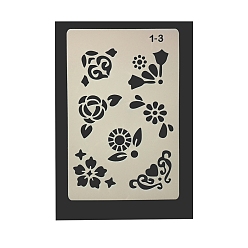 Flower Eco-Friendly PET Plastic Hollow Painting Silhouette Stencil, DIY Drawing Template Graffiti Stencils, Flower, 246x160mm
