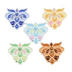 (52) Непрозрачная лаванда Непрозрачные кабошоны из смолы, цветок, разноцветные, 47x52.5x8 мм