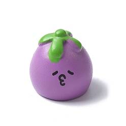 Eggplant Растительные фигурки из смолы орнамент, для домашнего украшения рабочего стола, баклажан, 15x14.5 мм