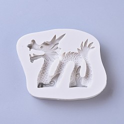 WhiteSmoke Food Grade Silicone Molds, Fondant Molds, for DIY Cake Decoration, Chocolate, Candy, UV Resin & Epoxy Resin Jewelry Making, Dragon, WhiteSmoke, 76x65x15mm, Inner Size: 62mm