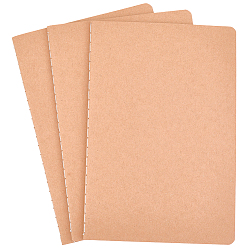 Светло-коричневый 3шт. a5 чистые блокноты из бумаги, прямоугольные, загар, 205x139x6 мм