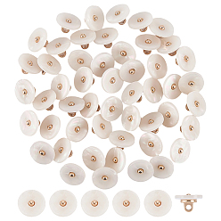 Old Lace 50Pcs Alloy Shank Buttons, with Resin, Flat Round, 1-Hole, Old Lace, 12.5x8.5mm, Hole: 2.5mm