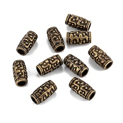 Antique Bronze Tibetan Style Alloy Beads, Column, Antique Bronze, 12x6.5mm, Hole: 3.5mm