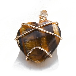 Тигровый глаз Природных тигровый глаз подвески, сердце прелести, 20 мм
