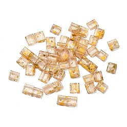 Белый Навахо 2 Прозрачный стеклянный бисер, , квадратный, навахо белый, 5x5x2 мм, отверстие : 0.8 мм