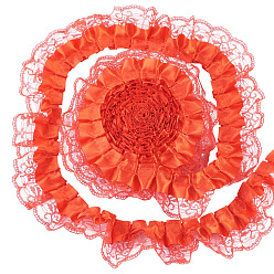 Red 12.5 Yards Polyester Lace Ribbon, for Clothes Accessories, Red, 1-3/4 inch(43mm)