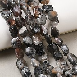 Лунный Камень Натуральный лунный камень бисер нитей, самородки, 10~14x10~12x4~7 мм, отверстие : 1 мм, около 36~43 шт / нитка, 13.78~15.35'' (35~39 см)