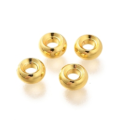 Золотой Латунные бусины, долговечный, без кадмия и без свинца, плоско-круглые, золотые, 5x2.5 мм, отверстие : 2 мм