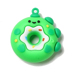 Dinosaur Пончик ПВХ пластиковые подвески с героями мультфильмов, для изготовления брелка, динозавр, 44x40x14 мм, отверстие : 3.5 мм