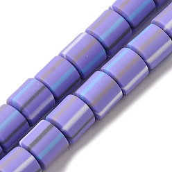 Средний Фиолетовый Полимерная глина бисер нитей, колонка, средне фиолетовый, 6~6.5x6~6.5 мм, отверстие : 1.2 мм, около 61~64 шт / нитка, 15.55~15.94'' (39.5~40.5 см)