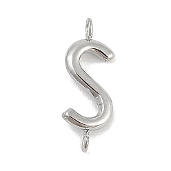 Letter S 304 подвески-соединители из нержавеющей стали, цвет нержавеющей стали, Письмо с, 12x4.5x2 мм, отверстие : 1.2 мм