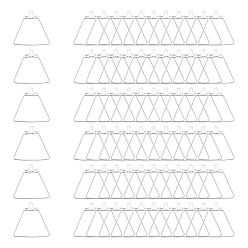 Stainless Steel Color 304 Stainless Steel Pendants, Hoop Earring Findings, Trapezoid, Stainless Steel Color, 21 Gauge, 26.5x27.5x0.7mm, Hole: 1mm, 60pcs/box