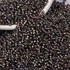 (RR1836) Sparkling Lined Smoky Amethyst AB Миюки круглые бусины рокайль, японский бисер, (rr 1836) игристая подкладка дымчатый аметист ab, 8/0, 3 мм, отверстие : 1 мм, Около 2111~2277 шт / 50 г