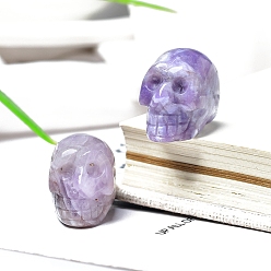 Лепидолит Украшения для демонстрации черепов из натурального лепидолита, украшение домашнего офиса, 23x19 мм