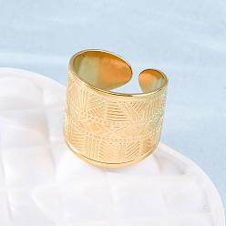 Настоящее золото 18K 304 из нержавеющей стали Манжета кольца для женщин, широкая полоса кольца, реальный 18 k позолоченный, регулируемый, 18 мм