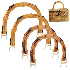 Перу 4 шт 2 стили арка пластик имитация бамбука ручки для сумок, с застежкой из сплава, Перу, 110~120x117~130x13~14.5 мм, 2 шт / стиль