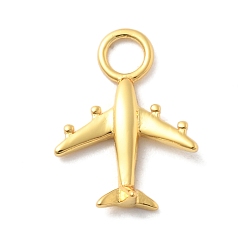 Airplane 925 серебряные шармы, золотые, с печатью 925, самолет, 13.5x10x2.5 мм, отверстие : 2.5 мм