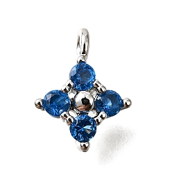 Платина Латунные микро проложить кубического циркония подвески, без кадмия, без никеля и без свинца, , платина, 9.5~10x7.5~8x3 мм, отверстие : 1.2 мм