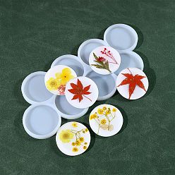 Белый Плоские круглые силиконовые формы своими руками, формы для литья смолы, для уф-смолы, изготовление ювелирных изделий из эпоксидной смолы, белые, 162x68x8 мм, внутренний диаметр: 32 мм