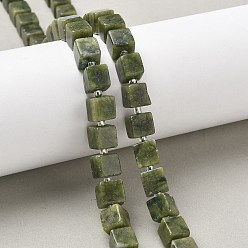 Chinese Jade Нити бусин из натурального южного нефрита, кубические, с бисером, 8~8.5x8~8.5x8~8.5 мм, отверстие : 1.2 мм, около 38~39 шт / нитка, 14.96'' (38 см) ~ 15.35'' (39 см)