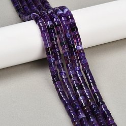 Темно-синий  Шифер Окрашенные естественный агат бисер пряди, диск, Heishi бусы, темный сланец синий, 6x4 мм, отверстие : 1 мм, около 105 шт / нитка, 14.76''~14.96'' (37.5~38 см)