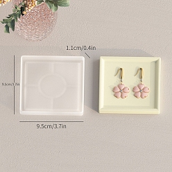 Квадрат Сделай сам пищевые силиконовые формы для подставок, изготовление украшений, формы для литья смолы, для уф-смолы, изготовление ювелирных изделий из эпоксидной смолы, квадратный, 95x95x11 мм