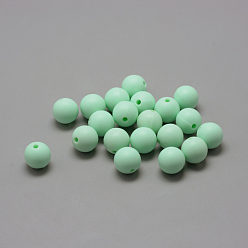 Pale Green Food Grade Eco-Friendly Silicone Beads, Chewing Beads For Teethers, DIY Nursing Necklaces Making, Round, Pale Green, 8~10mm, Hole: 1~2mm