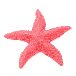 Saumon Cabochons en résine opaque, étoiles de mer, Saumon, 72x72x12mm