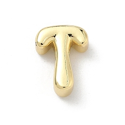 Letter T Латунные бусины, долговечный, стойки покрытие, без свинца и без кадмия, реальный 18 k позолоченный, Письмо T, 11.5x9x4.5 мм, отверстие : 2.5x2 мм