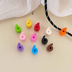 Number Opaque Acrylic Beads, Large Hole Beads, Number 6, Mixed Color, Number, 19.4x13.7x15mm, Hole: 6.3mm, about 225pcs/500g