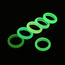 Mixed Color Glow in the Dark Luminous Plastic Transparent Finger Ring for Women, Mixed Color, 5.5mm, Inner Diameter: 16.1~18.1mm