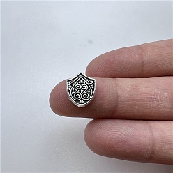 Античное Серебро Сплавочные овальные бусины тибетского стиля , кисточка вилка линкер, античное серебро, 11x10 мм, отверстие : 2 мм, Около 320 шт / 500 г