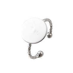 Нержавеющая Сталь Цвет 304 компоненты манжетного кольца из нержавеющей стали, простые настройки кольца пэда, плоско-круглые, цвет нержавеющей стали, круглый : 12 мм, внутренний диаметр: регулируемый