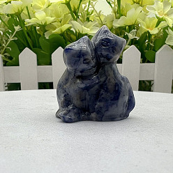 (306FM) Жонкиль матовый с лаймовой подкладкой Натуральные синие пятна яшмы скульптурные украшения, для украшения стола домашнего офиса, кошка, 40 мм