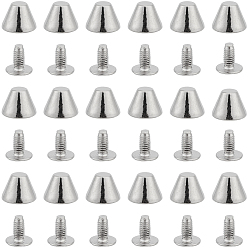 Платина 30шт. конусные заклепки из сплава, с винтами, для кошелька сумка обувь панк-рок кожаный ремесленный ремень для одежды, платина, 5x10.5x8 мм
