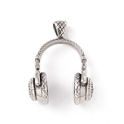 Antik Silber Farbe Handpolierte Edelstahlanhänger, Headset, Antik Silber Farbe, 304 mm, Bohrung: 59.5x41x23 mm
