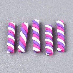 Темно-Розовый Ручной полимерной глины кабошонов, проскурняк, темно-розовыми, 24~27x5~6 мм