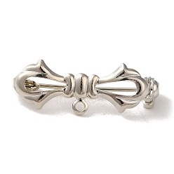 Платина Латунные броши выводы, без кадмия и без свинца, бантом, платина, 10x28x1 мм