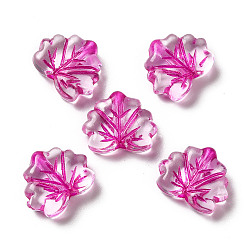Camellia Transparent Acrylic Beads, Leaf, Camellia, 10x13x4mm, Hole: 1.8mm, about: 1180pcs/500g