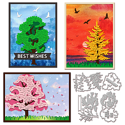 Дерево Углеродистая сталь разрезает трафареты, Шаблон для изготовления бумажных карточек с декоративным тиснением для скрапбукинга своими руками, художественный промысел, дерево, 102~157x91~105x0.8 мм, 4 шт / комплект