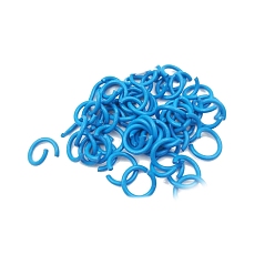 Темно-Голубой Открытые кольца для прыжков из окрашенного железа для выпечки, круглые кольца, глубокое синее небо, 10x1.4 мм