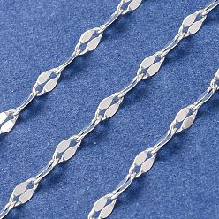 Silver 304 Stainless Steel Dapped Chains, Soldered, with Spool, Silver, 4x2x0.1~0.4mm