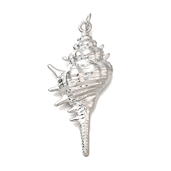 Платина Латунные подвески, форма раковины, с целью перехода в кольце, платина, 40.5x19x6.5 мм, отверстие : 3.5 мм