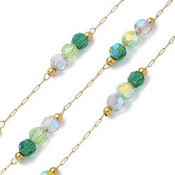 Зеленый Ионное покрытие (ip) 304 звенья цепи из нержавеющей стали, пайки, с эмалью и катушкой, реальный 18 k позолоченный, зелёные, 2.5x1x0.1 мм, около 32.81 футов (10 м) / рулон